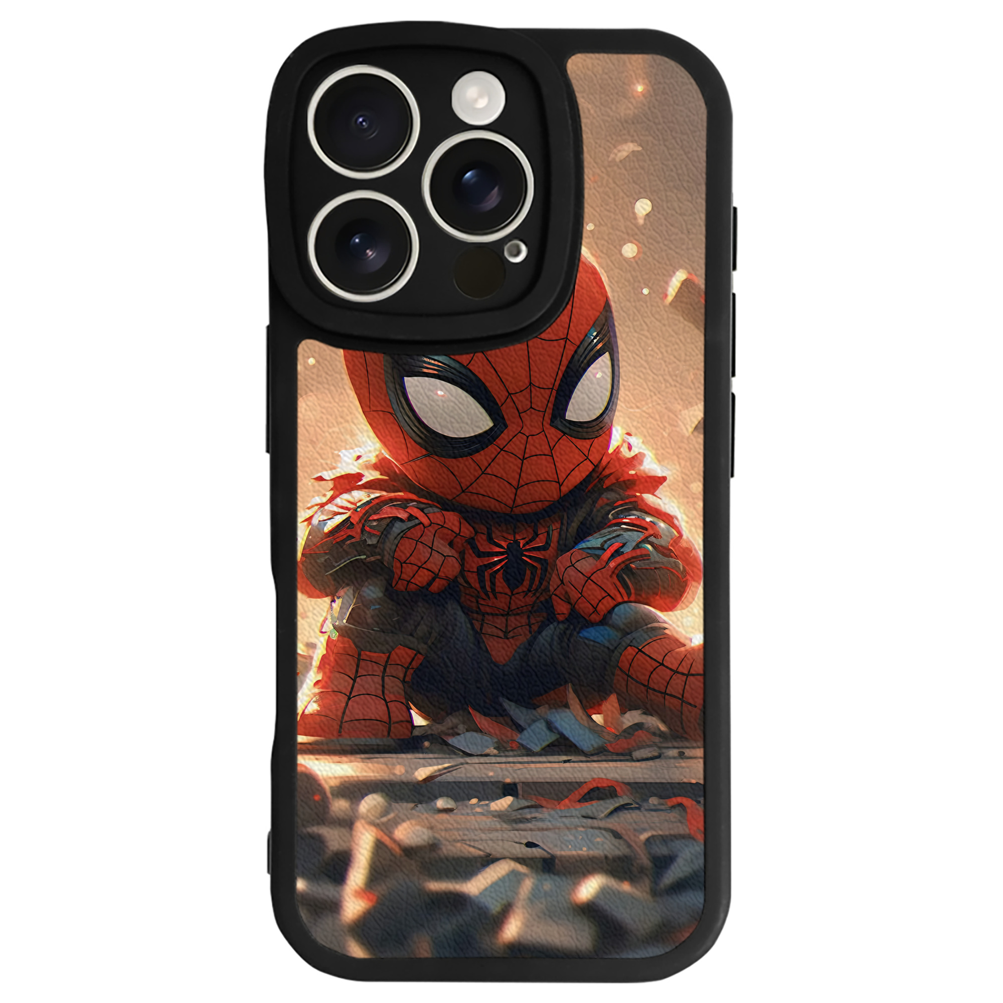 （画像用） Spider Man スパイダーマン 【iPhone 16シリーズ対応】シリコンスマホケース（レザー調） 材質：シリコン